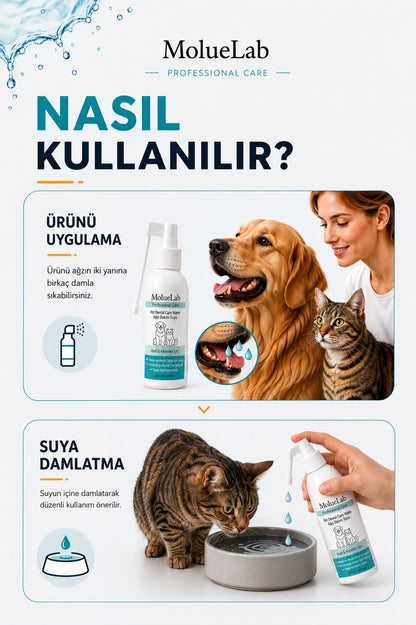 Moluelab Ağız Bakım Suyu| Kedi Ve Köpekler İçin |100 ML