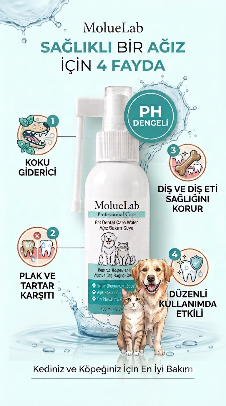Moluelab Ağız Bakım Suyu| Kedi Ve Köpekler İçin |100 ML