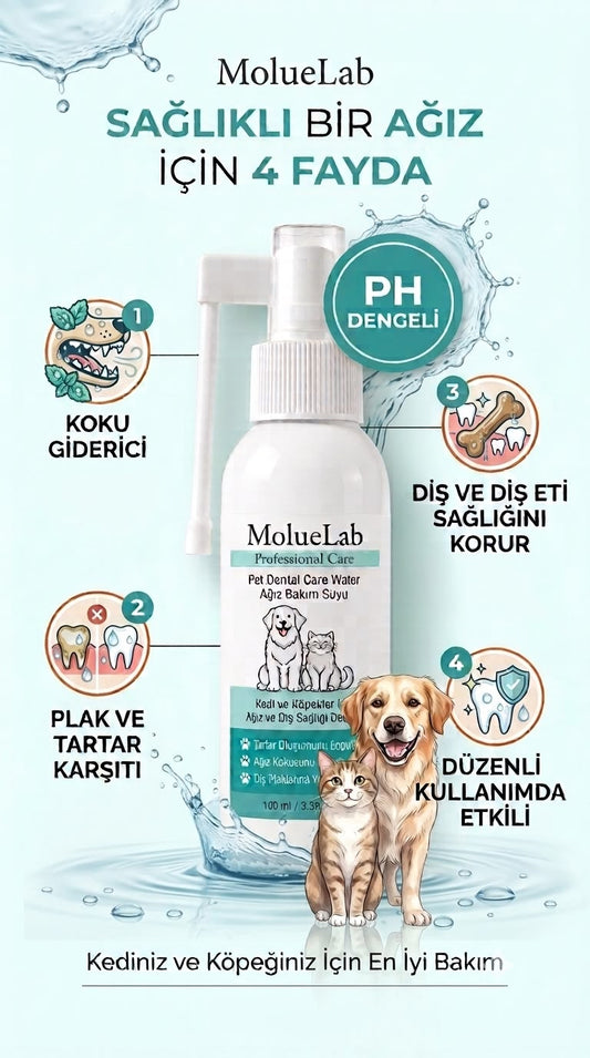 Moluelab Ağız Bakım Suyu| Kedi Ve Köpekler İçin |100 ML